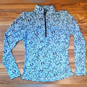 Kerrits Horseshoe Coolcore Longsleeve Riding Top, XS Lightweight